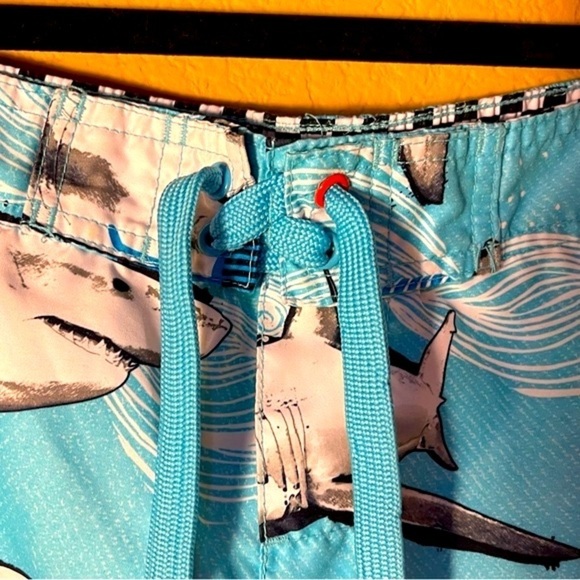 JOE BOXER Boys Aqua Blue Jaws Shark Swim Shorts Boys Size 6 Summer Beach Pool - Picture 3 of 9